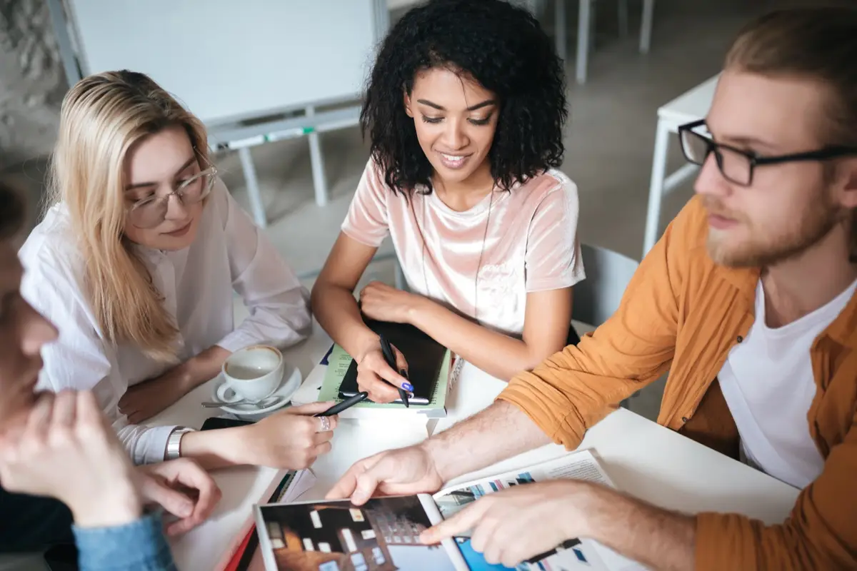 Team collaborating on a sales plan
